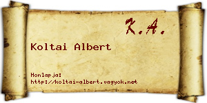 Koltai Albert névjegykártya